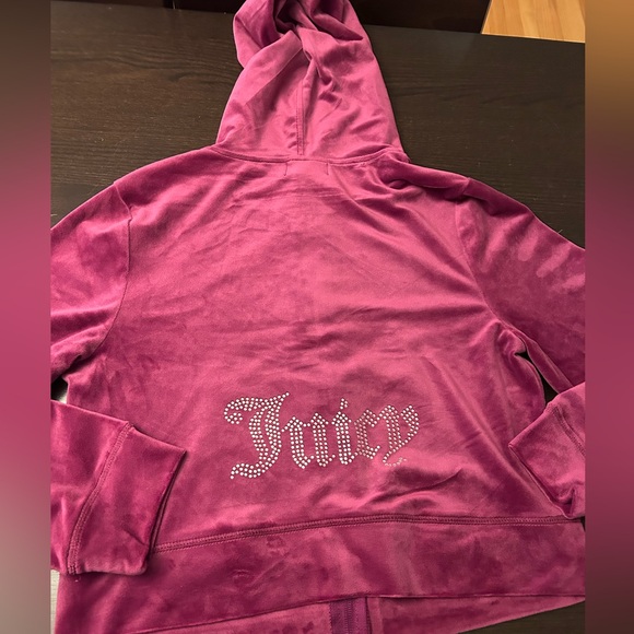 NWT Juicy Couture Velour violet pink Suit sweatsuit set pants x-large hoodie xl - Picture 2 of 3
